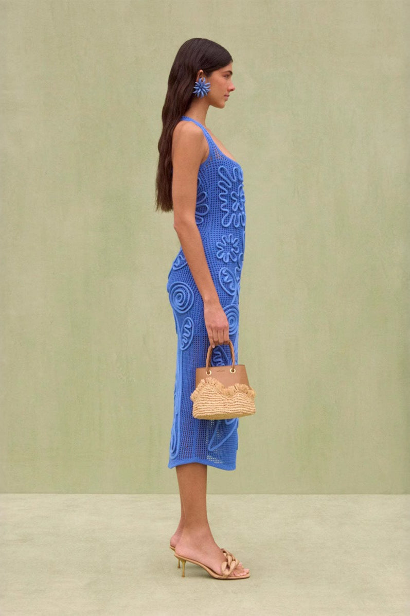 Knit Sleeveless Solid Color Backless Maxi Sweater Dress