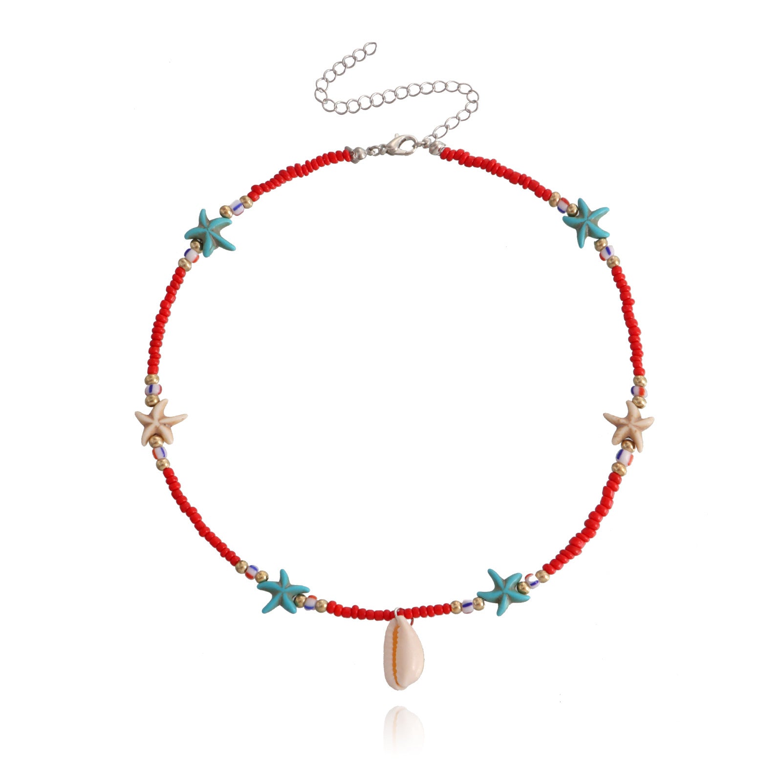 Colored Rice Zhuhai Star Shell Pendant Necklace