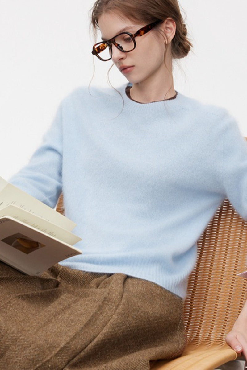 Wool Crew Neck Casual Knit Base Layer