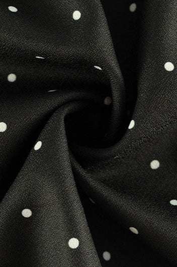 Polka Dot V-Neck Waist Cut-Out A-Line Mini Dress