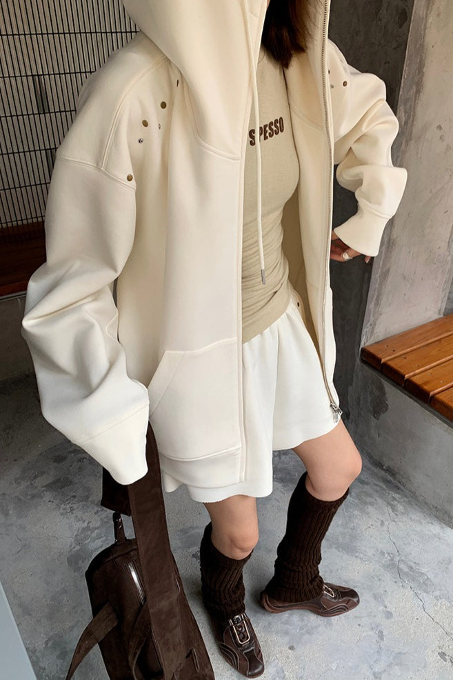 Studded Loose Casual Hoodie
