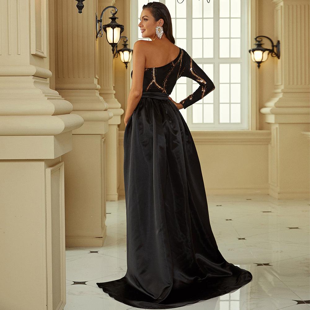 Serene Sequins Flowing Gown Dress - Fashionpara