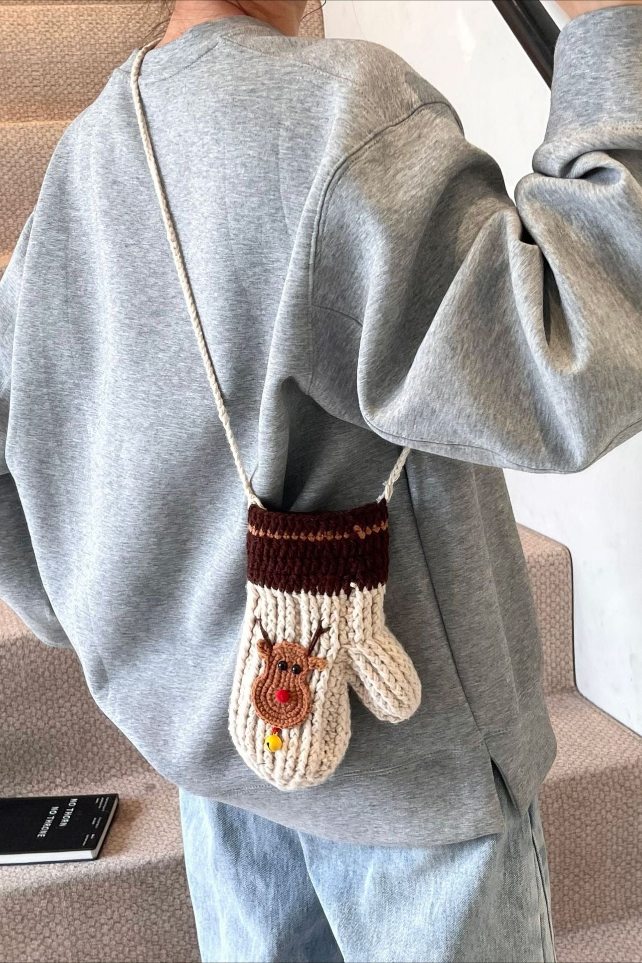 Crocheted Tree Reindeer Cute Crossbody Bag