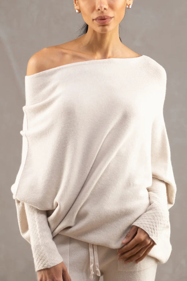 Chic Solid Color Round Neck Long Sleeve Knitted Sweater