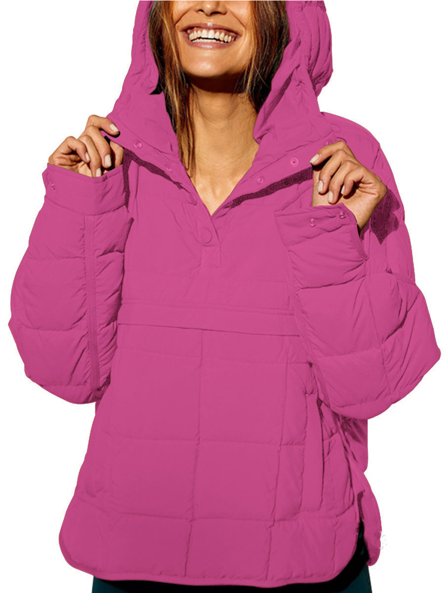 Quarter Button Quilted Pullover Jacket 5