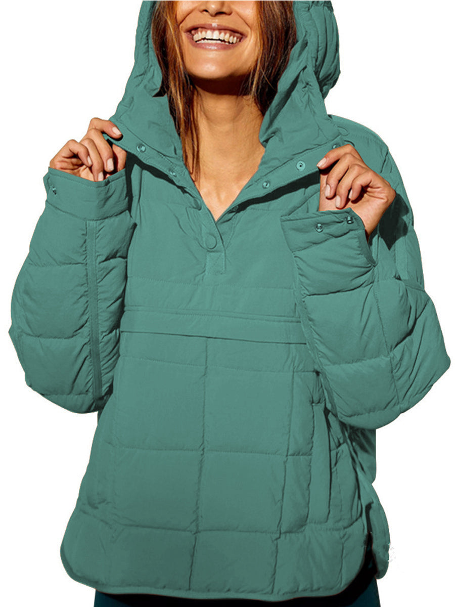 Quarter Button Quilted Pullover Jacket 6