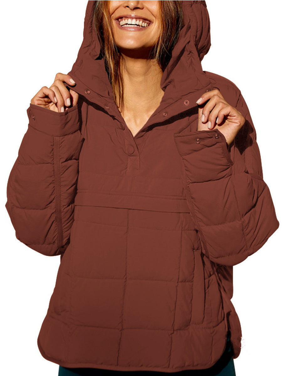 Quarter Button Quilted Pullover Jacket 7