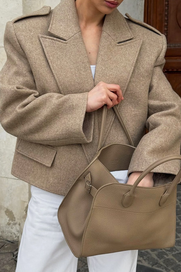 PrincessAce Vintage Wool Blazer with Wide Collar Design