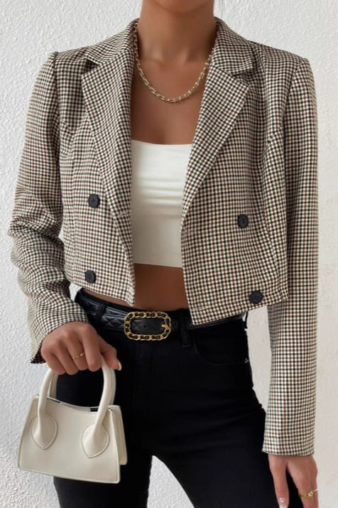 Houndstooth Cropped Blazer 2