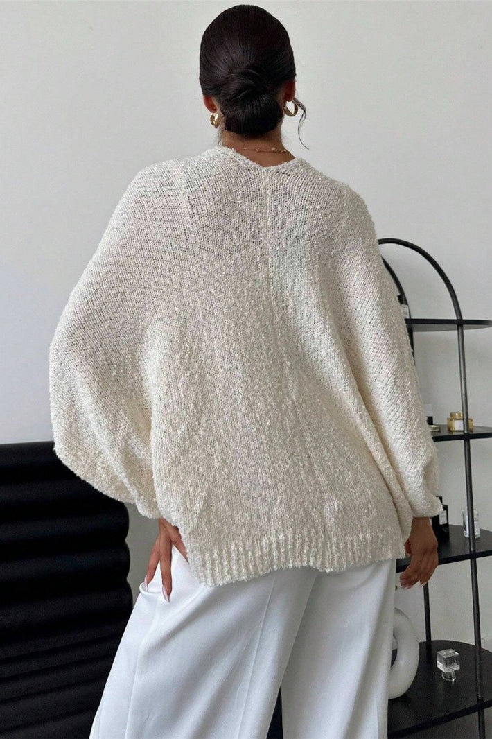 Draped Open Front Wrap Sweater