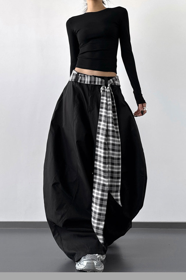 Vintage Layered Wide-Leg Palazzo Pants