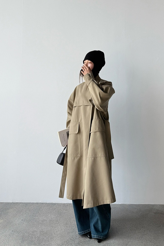 Vintage Lapel Long British Slouchy Casual Overcoat - Fashionpara