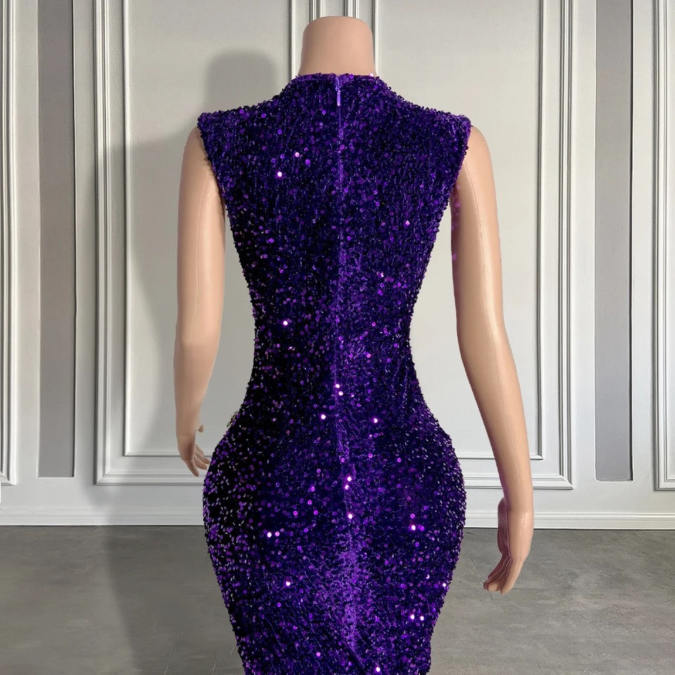 Elegant Sequined Sleeveless Mermaid Prom Dresses with Beadings - Fashionpara
