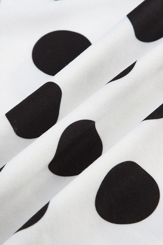 Batwing Sleeve Dot Top Two Pieces Set