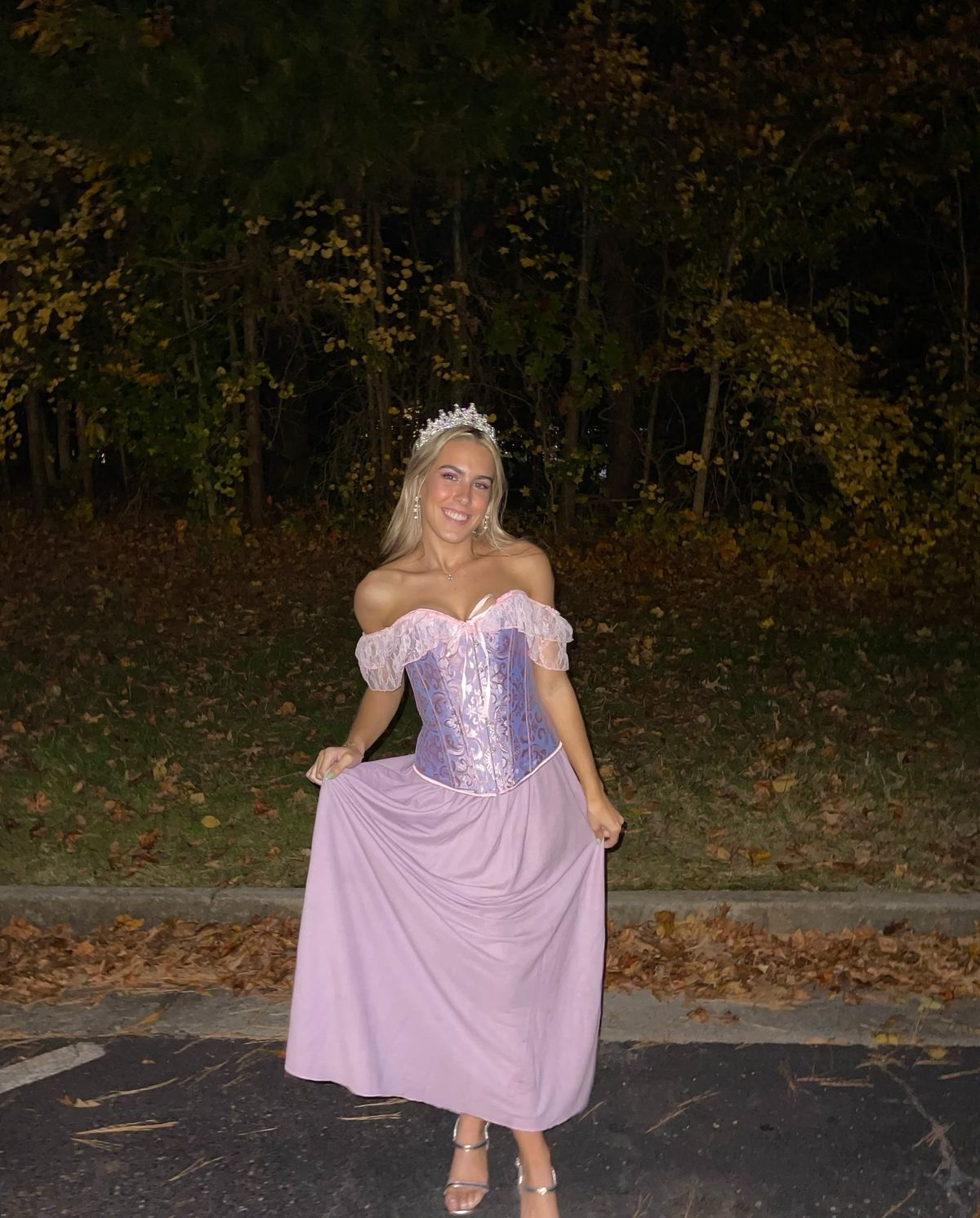 Off The Shoulder Lilac Princess Prom Dress Chiffon Birthday Dress - Fashionpara