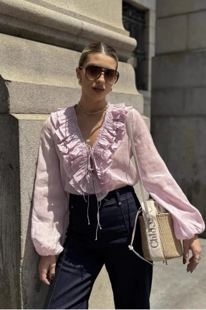 Unique Chiffon Tie Blouse