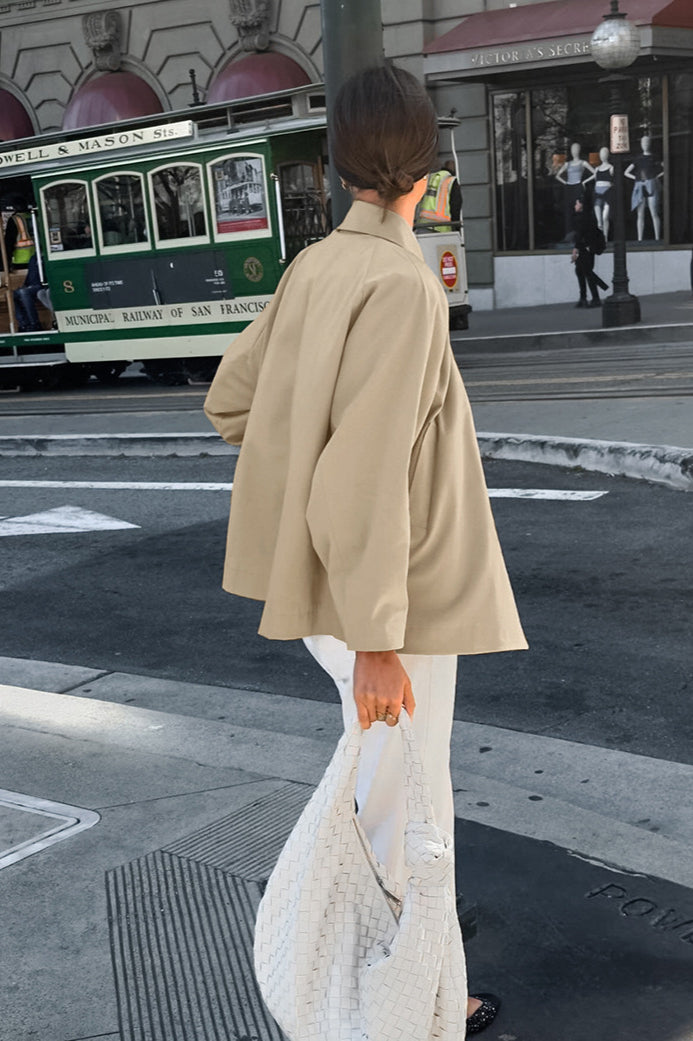 Stylish French Khaki Utility Trench Coat for All Seasons