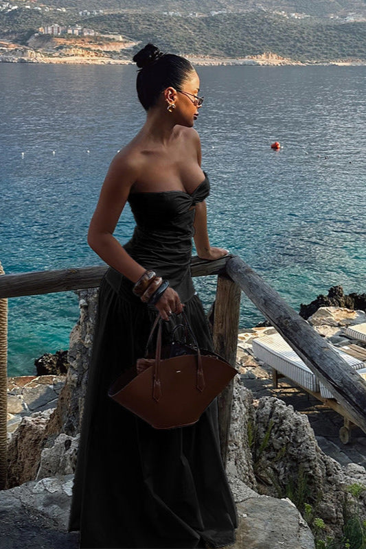 Cutout Strapless Beach Party Dress
