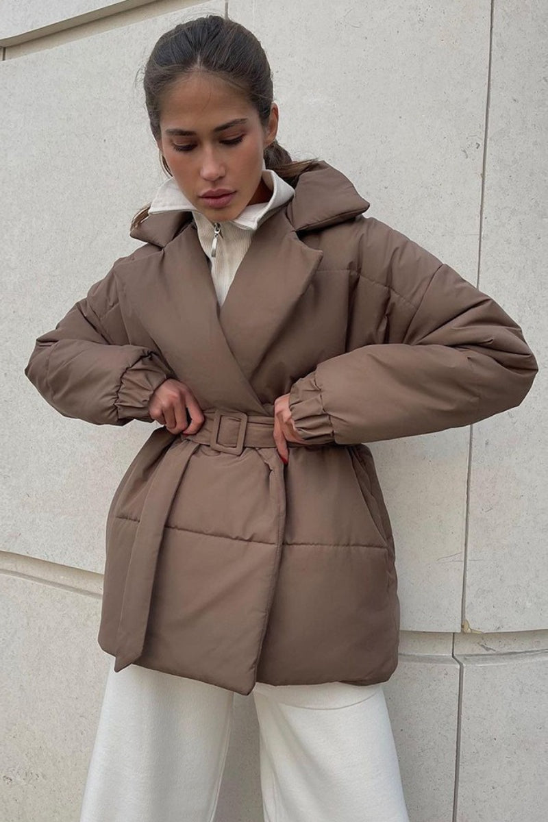 Solid Color Slim Fit Cotton Coat - Fashionpara