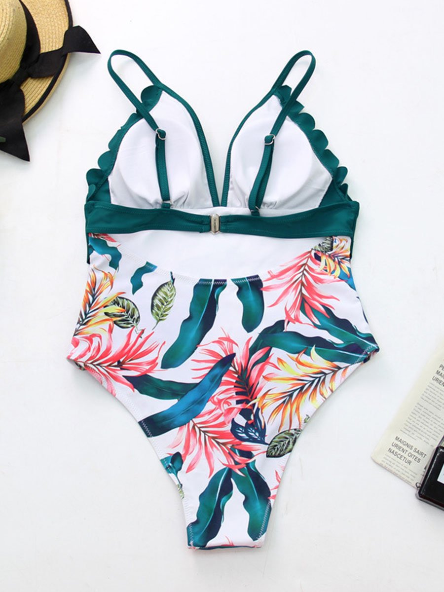 Printed One-piece Swimsuit - Fashionpara