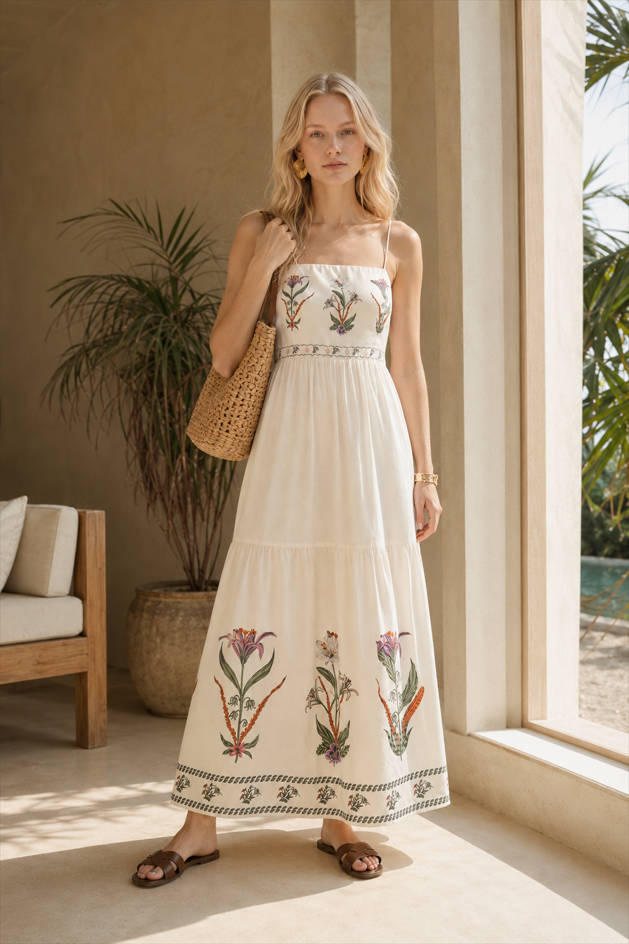 Backless Floral Dress