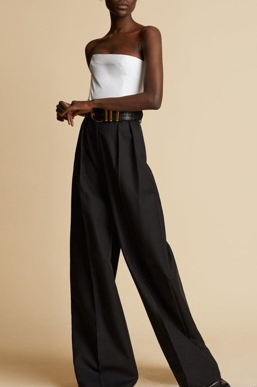 High Waist Straight Wide Leg Floor Length Casual Pants