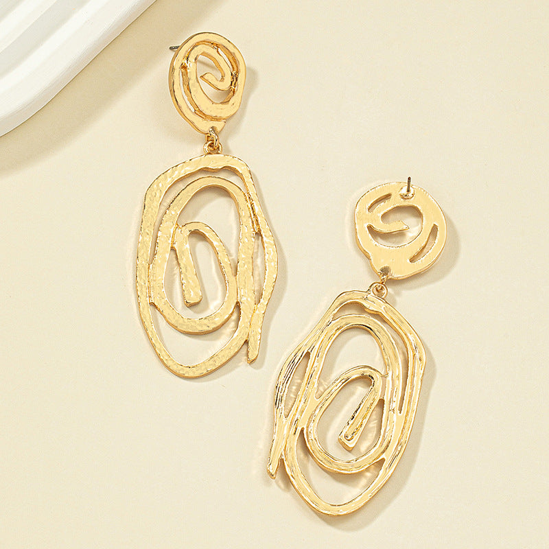 Geometric Oval Earrings