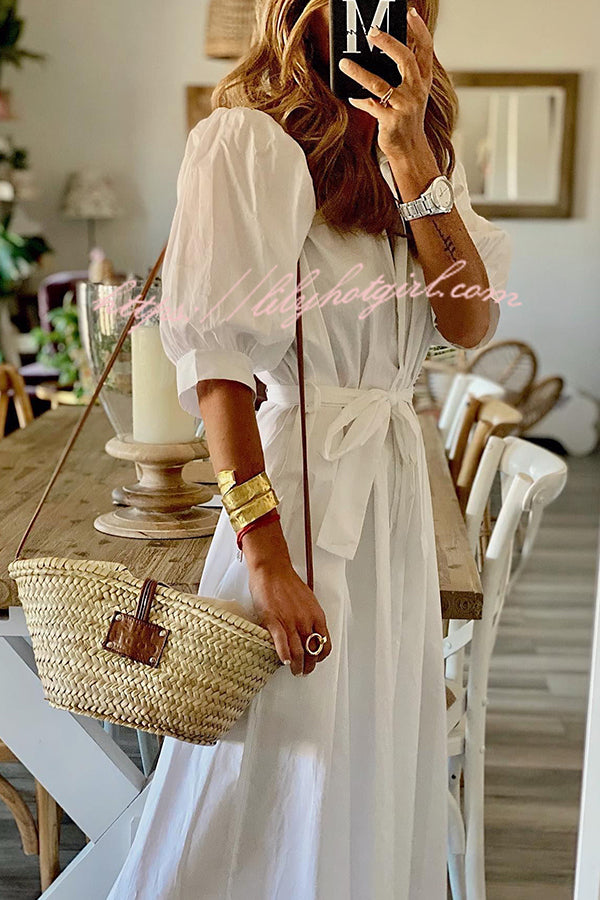 Stella Vintage Pocketed Shirt Midi Dress