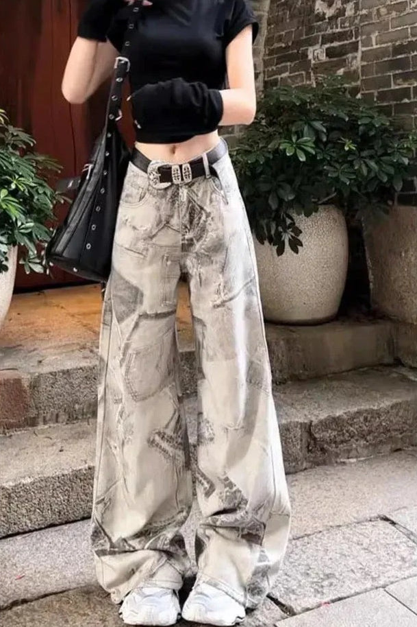 Punk Loose Fit Washed Jeans