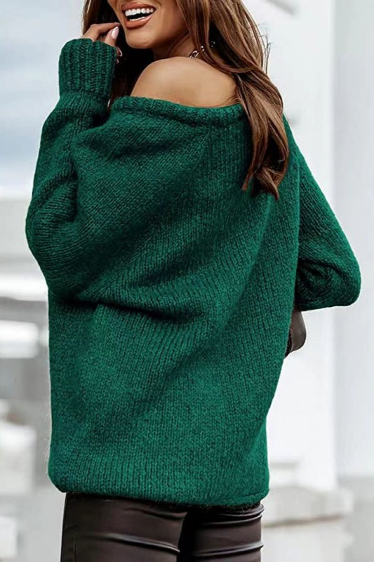 PrincessAce Off-Shoulder Loose Knit Sweater for Effortless Style