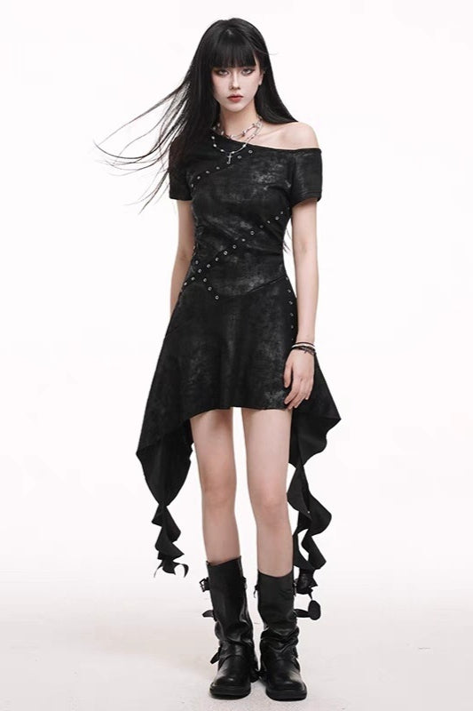 Irregular Hem Gothic Dress