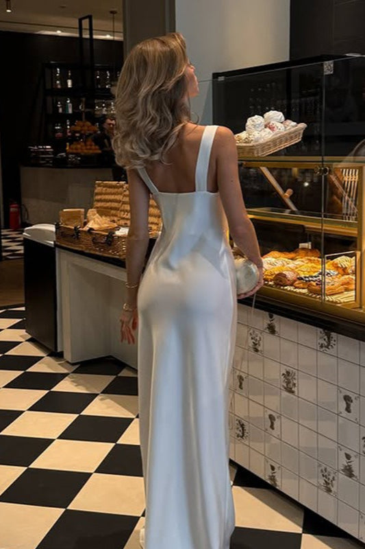 Satin Cowl Neck Sleeveless Slip Column Maxi Dress 2