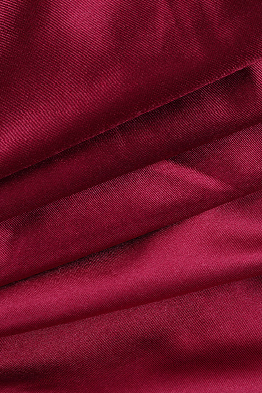Sexy Satin Patchwork Waist-Cinched Tulip Hem Party Dress