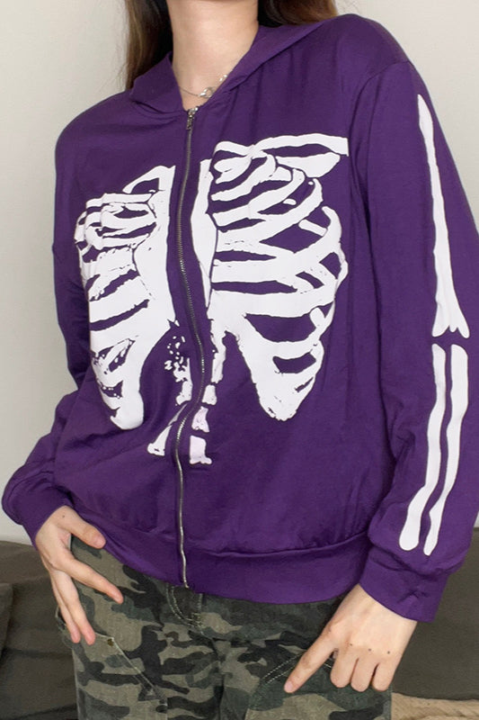Halloween Skull Graphic Hoodie