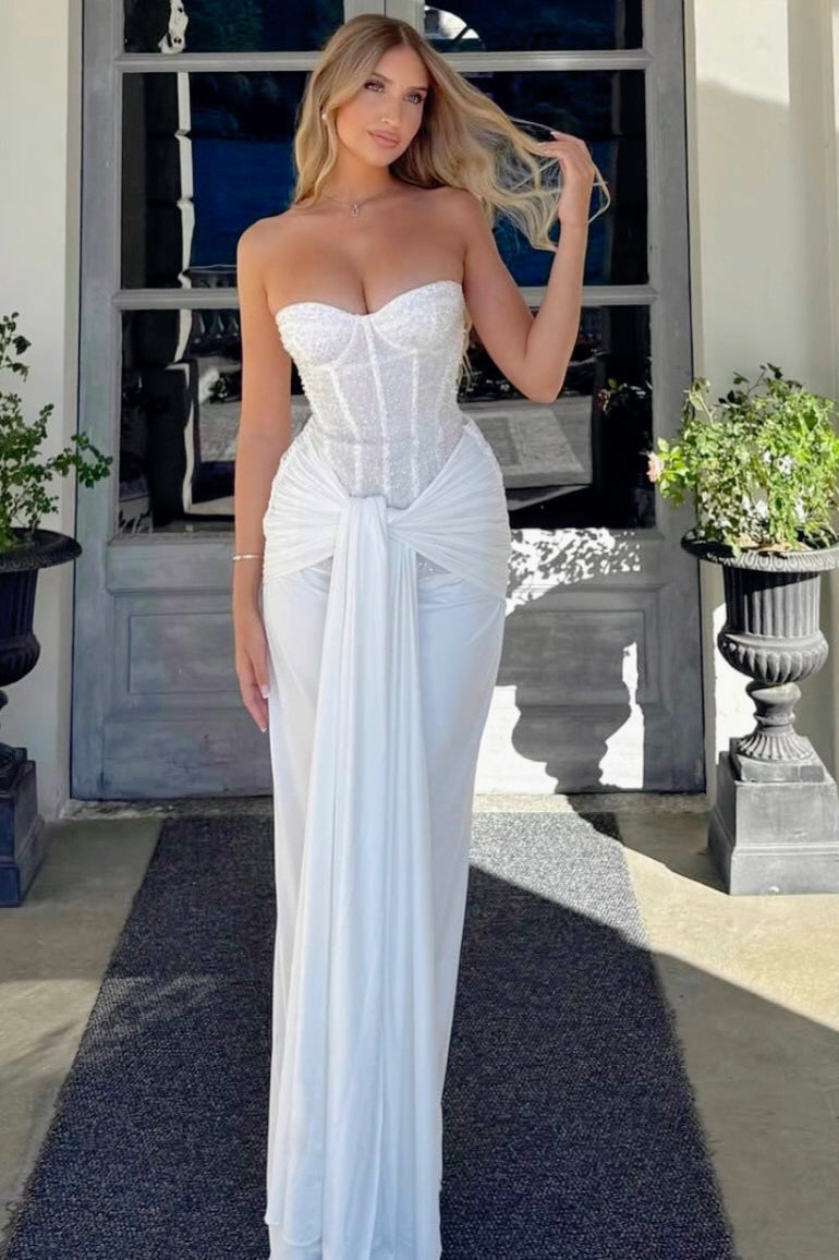 Flowing Strapless Sequin Birthday Dress