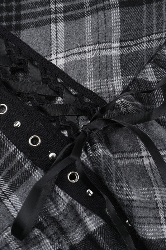 Y2K Checkered Gothic Dress