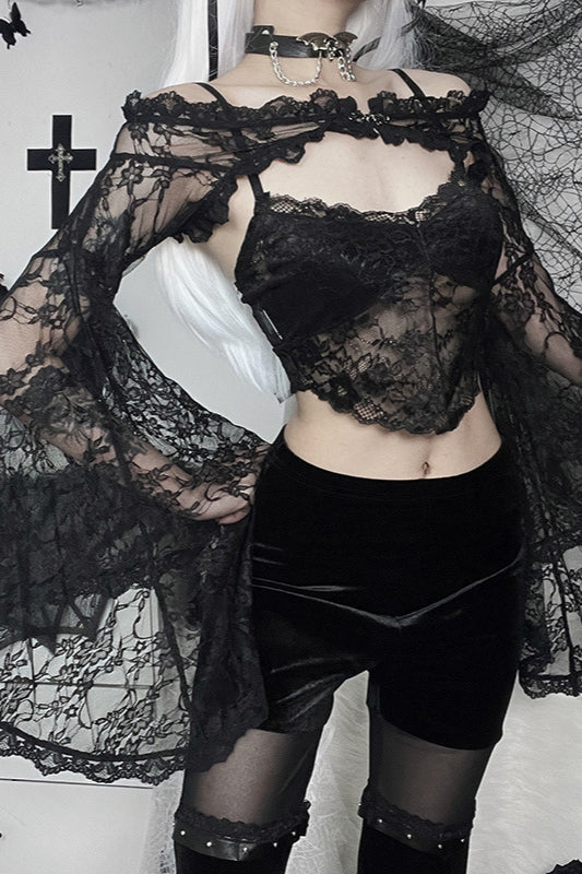 Dark Style Mesh Panel Knit Cardigan for Effortless Chic