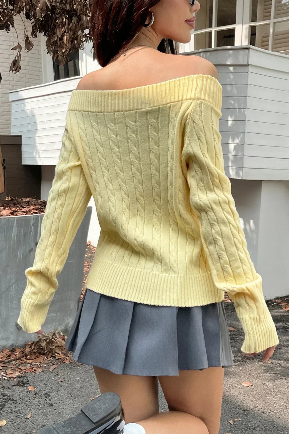 Edgy Long-Sleeve Knit Sweater 7