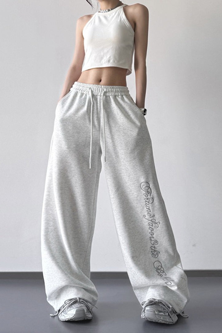 High Waist Wide Leg Straight Casual Pants