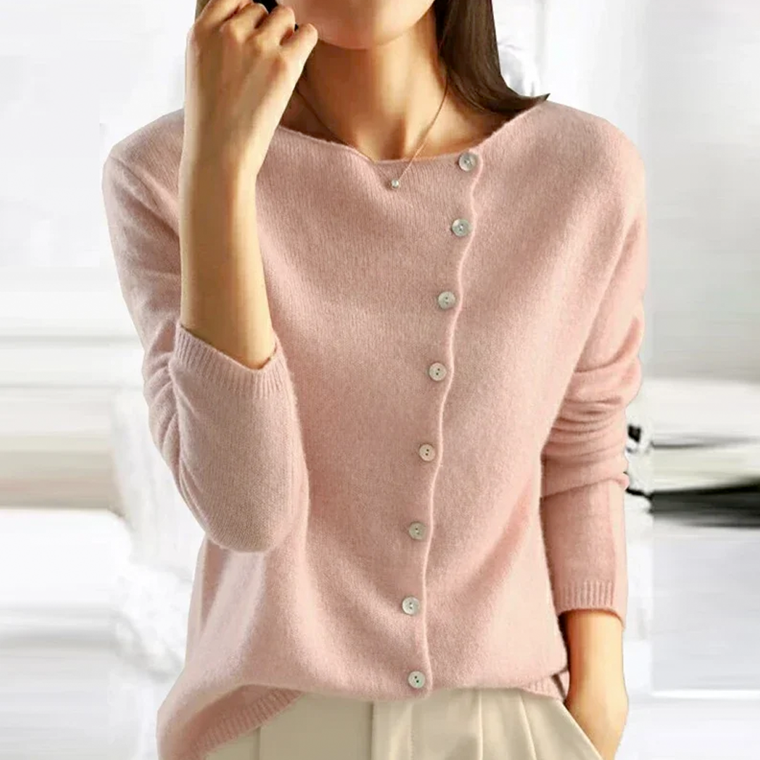 Asymmetric Button Front Long Sleeve Knit Cardigan 4