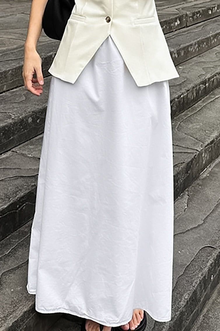 White A-Line Maxi Skirt