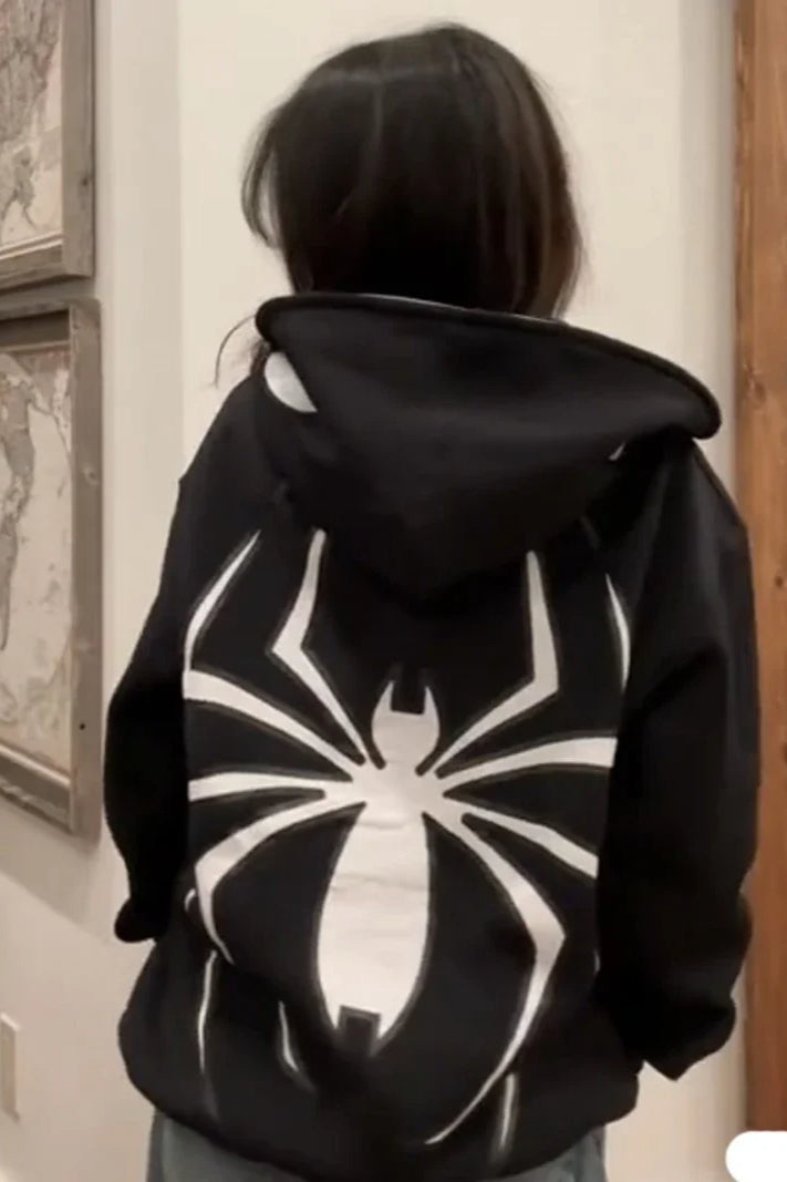 Gothic Y2K Oversized Zip Hoodie