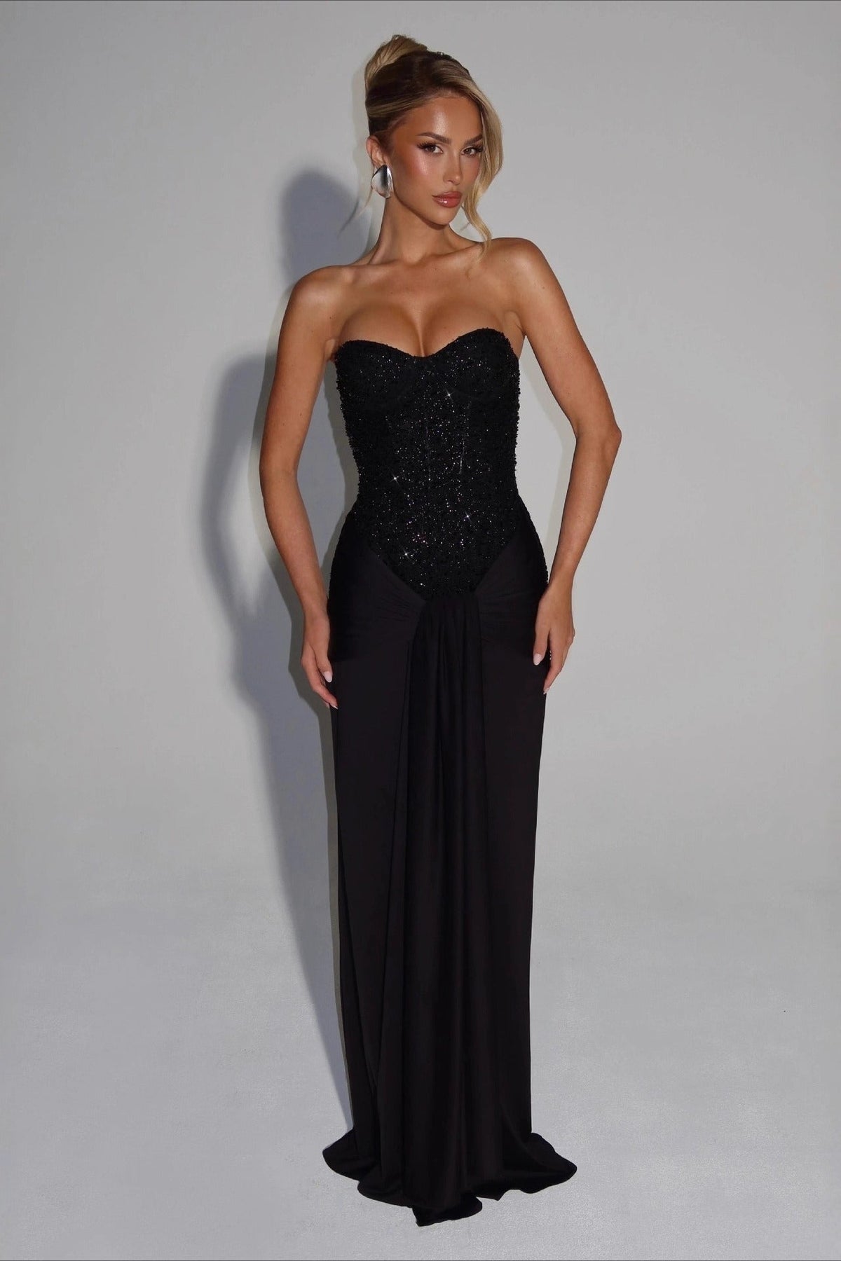 Deep Plunge Bodycon Mermaid Gown Prom Dress