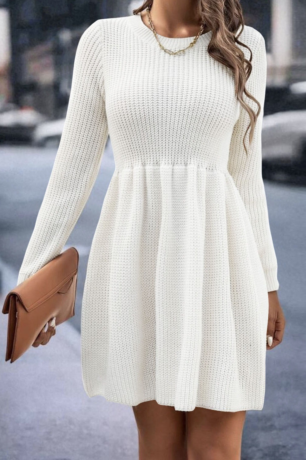 Loose Fit Knit Sweater Dress