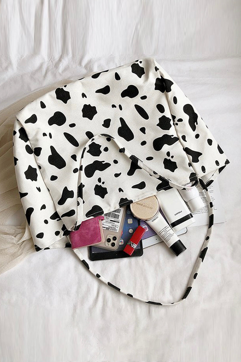 Cow Print Canvas Tote Bag - Fashionpara