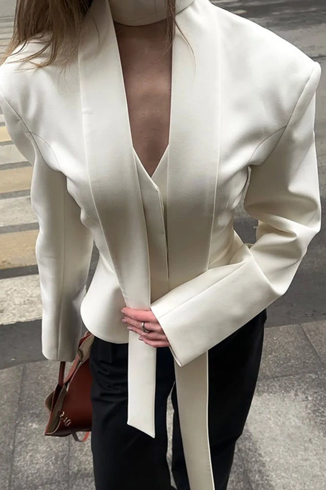 Elegant V-Neck Office Blazer