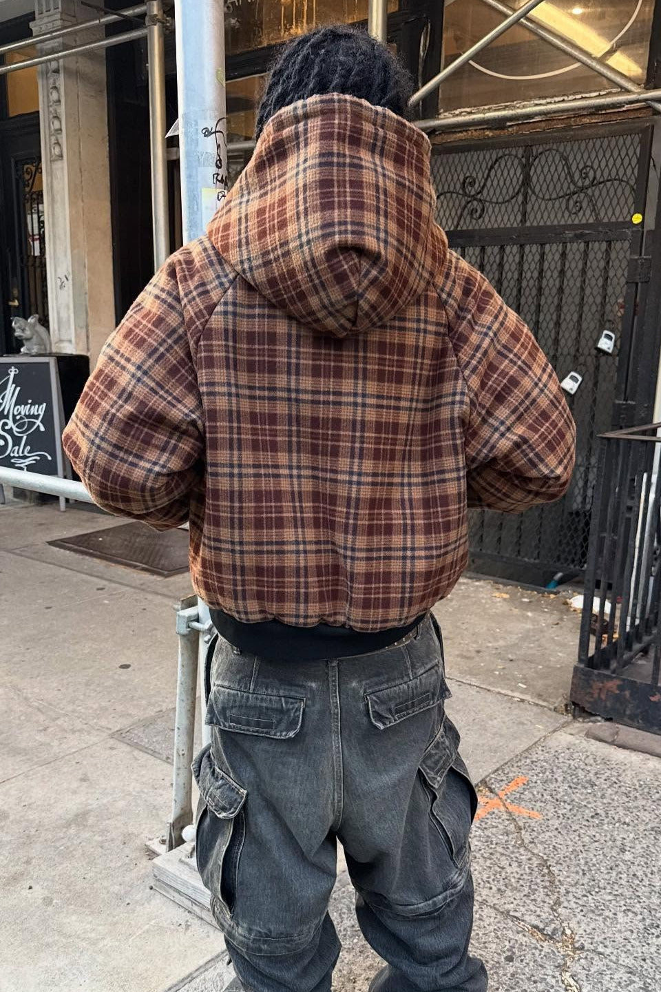 Checked Lined Reversible Fashion Hoodie