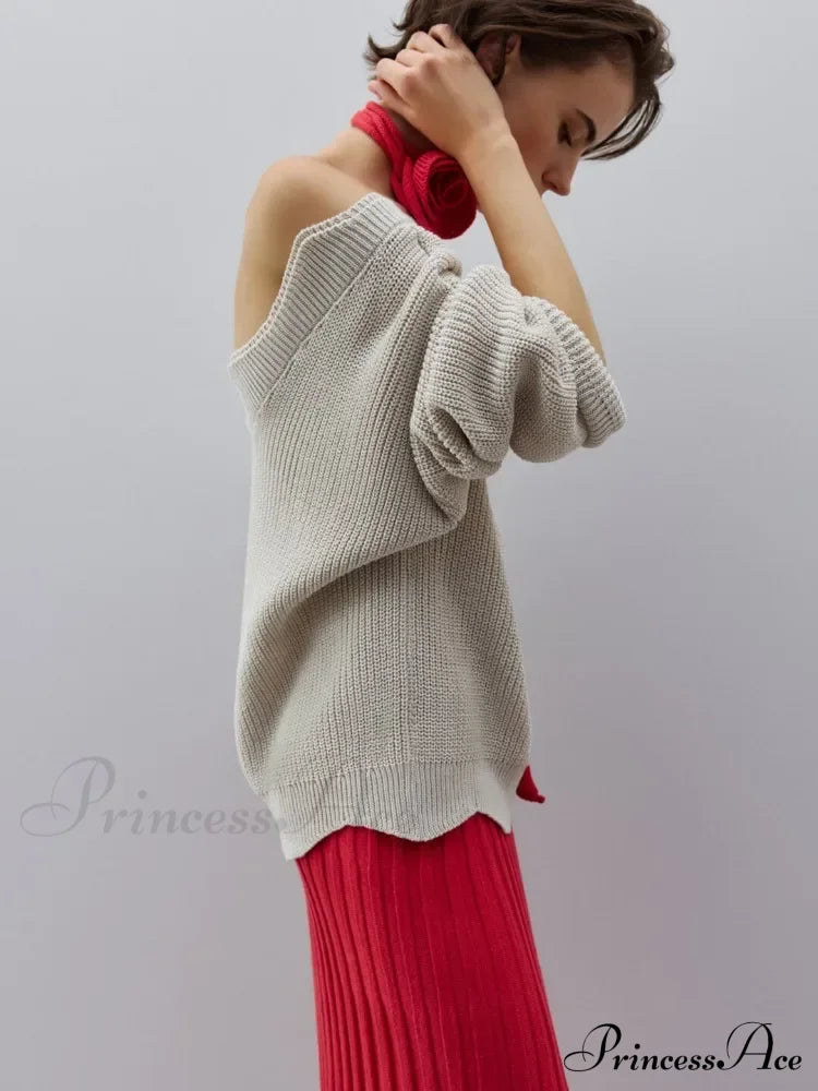 Elegant Backless Sexy Cut Out Long Sleeve Casual Christmas Sweater