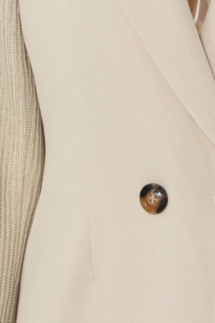 Chic Double Breasted Blazer Coat with Shoulder Pads