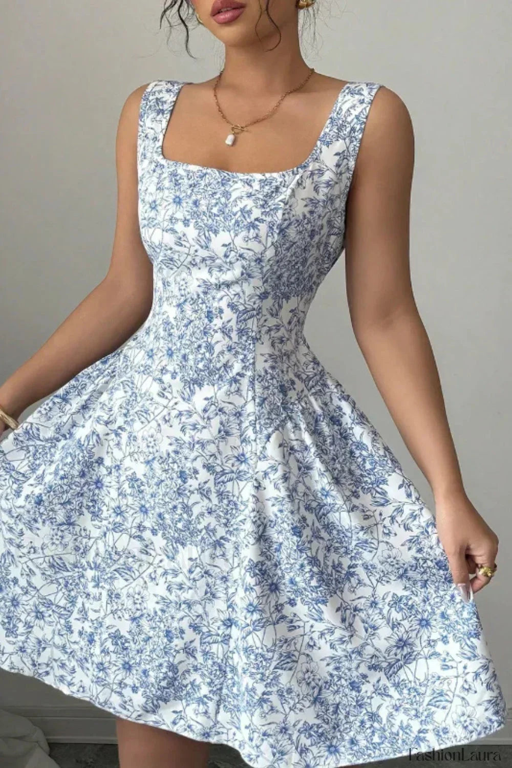 Backless Floral Dress